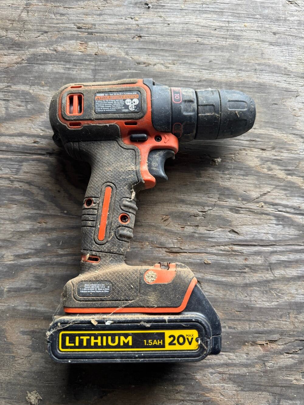 Black+Decker 20V MAX Cordless Drill Driver w/ 1.5Ah Lithium Battery Works